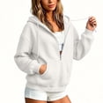 thumbnail image 3 of Trikvn Women's Quarter Zip Pullover Hoodie Textured Long Sleeve Sweatshirt Casual Drop Shoulder Hooded Tops with Kangaroo Pocket Fall Fashion Athletic Wear, 3 of 6