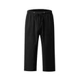 thumbnail image 4 of 2025 Women's Cotton-Linen Capri Pants - High-Waisted Wide Leg Palazzo Trousers with Drawstring & Pockets (Loose Fit & Breathable for Summer), 4 of 6