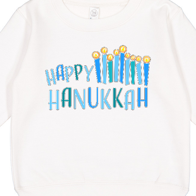 Happy Hanukkah with Candles Toddler Sweatshirt photo 3