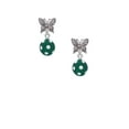thumbnail image 2 of Delight Jewelry Silvertone 3-D Frosted Green Resin Ornament with Crystals Silvertone Antiqued Butterfly Post Earrings, 2 of 4