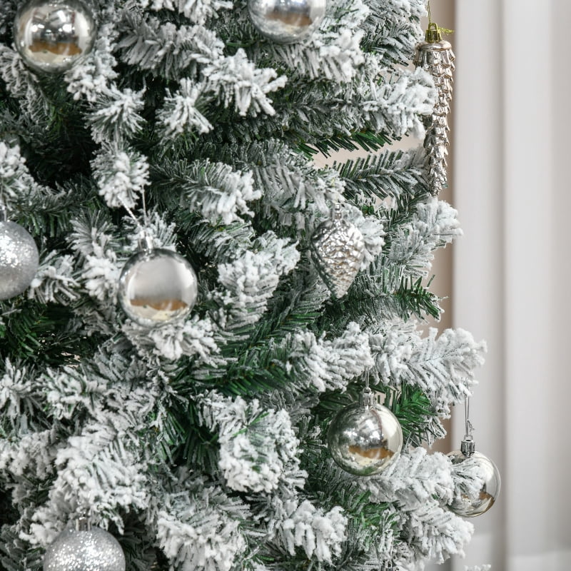 Alvantor Christmas Tree Flocked Pencil with 1014 Tips, Foldable Metal Stand 27.5"x27.5"x108" 9ft Green