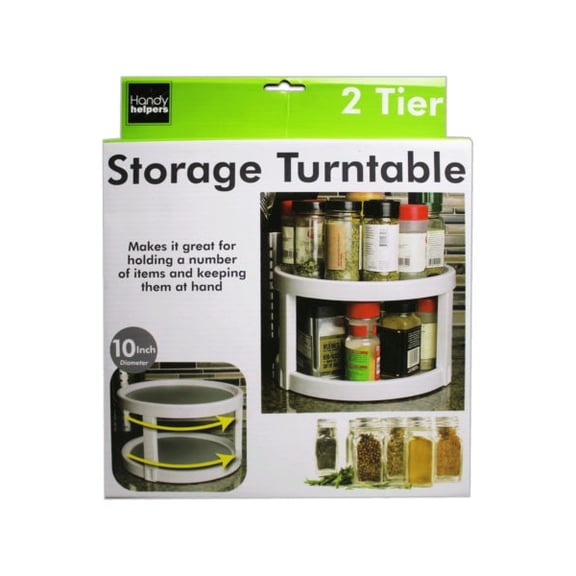 Plastic Non-Slip 10 Inch 2-Tier Turntable Organizer for Kitchen, Bathroom, Vanity