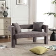 thumbnail image 2 of BISHE Modern Chenille Loveseat Sofa, Plush 2-Seater Couch for Small Spaces, Upholstered Accent Sofa Bed with Soft Fabric, Compact Apartment Sofa for Living Room & Bedroom, Grey, 2 of 9