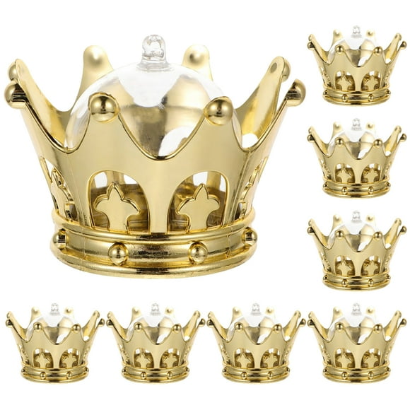 8Pcs Golden Crown Candy Boxes for Party Favors 3.3x2.6x2.6in