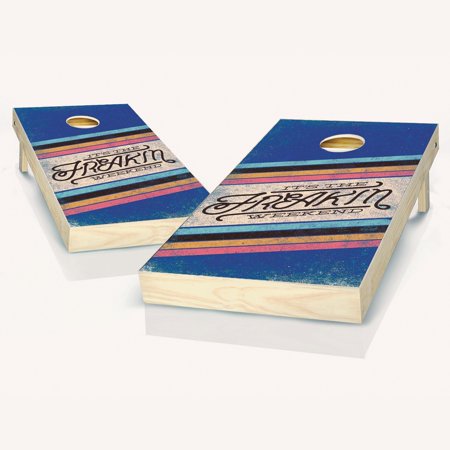 Skip's Garage Freakin Weekend Solid Wood Cornhole Board Set