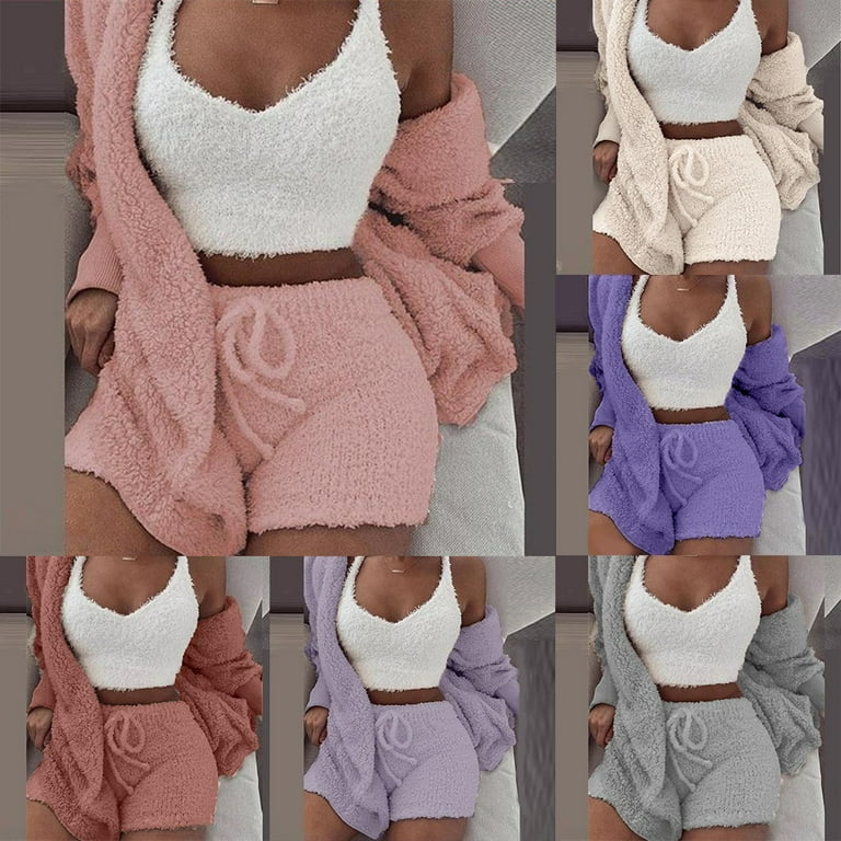 Fluffy shorts pyjamas sales