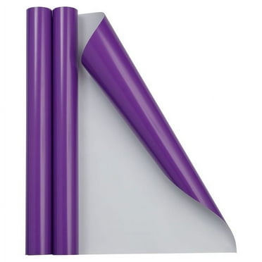 JAM Paper Glossy Wrapping Paper, 52.6 Sq ft Total (17 in x 18 Ft Each), Purple, 2 Rolls