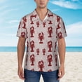 thumbnail image 2 of Disketp Red Lobster With Claws Hawaiian Shirts for Men,Mens Casual Short Sleeve Button Down Shirts Beach Shirt,3X-Large, 2 of 7