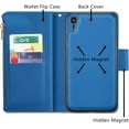 thumbnail image 3 of Case for iPhone XR, Glossy PU Leather 9 Card Slots Magnetic Closure Detachable Wrist Strap Zipper Wallet Shockproof Removable Back Cover Case - Blue, 3 of 8