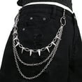 thumbnail image 3 of Yokua Hiphop Punk Metal Chain Belt with Silver Studs Adjustable Length Chain Belt, 3 of 21