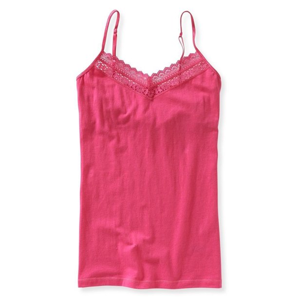 Aeropostale Womens Lace Yoke Cami Tank Top, rosa, pequeño Aeropostale Cami