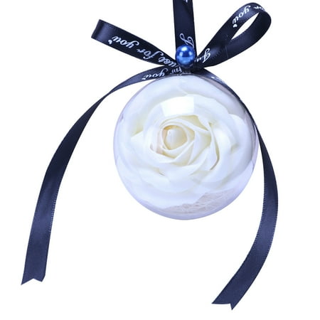 

AOKID Car Hanging Pendant Transparent Rose Soap Flower Ball Car Hanging Pendant Ornament Accessories