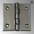 thumbnail image 2 of Renovators Supply Bright Chrome Plated Cabinet Door Square Hinge 2 in Small Kitchen Cabinet Hinge w/Removable Stainless Steel Pins and Hardware, 2 of 6
