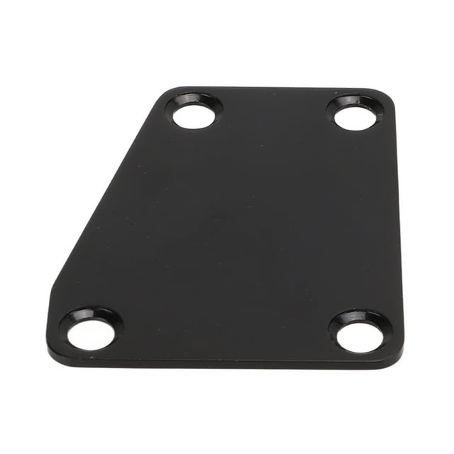 Bass Neck Plate, Electric Guitar Neckplate Standard Design Metal Easy Installation With 4pcs Screw For Replacement Black
