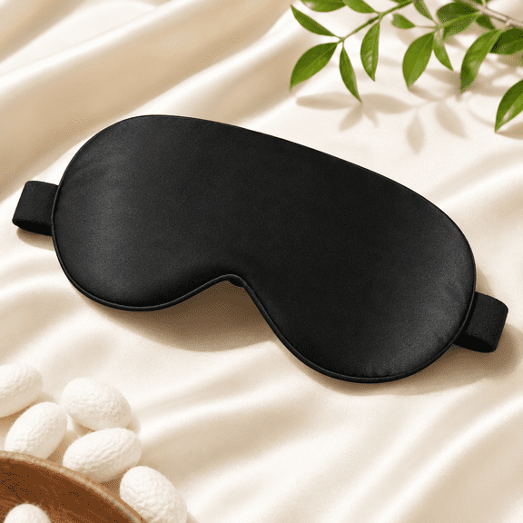 Mulberry Silk Sleep Mask, 100% Natural Blackout Eye Mask for Sleeping, Soft Satin Blindfold with Adjustable Strap, Comfortable Night Eye Cover for Women and Men.
