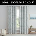thumbnail image 2 of Eclipse Dutchess Botanical 100% Blackout Lined Curtains, Sheer Grommet (1 panel), 84" long x 50" wide, Marine, 2 of 10