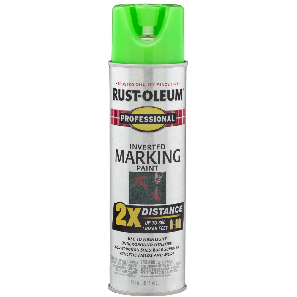 RustOleum Fluorescent Green Professional 2x Inverted Marking Paint, 15