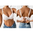 thumbnail image 6 of Mceream Underwire Bras for Women Push up Full Coverage V-Neck Breathable Everyday Bras Seamless Adjustable Straps High Support Bralettes White XXL, 6 of 9