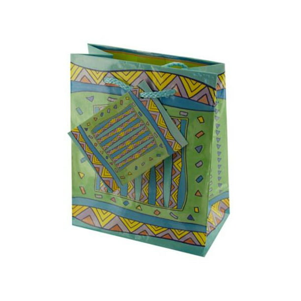 Petit Sac Cadeau Géométrique Multicolore - Pack de 36