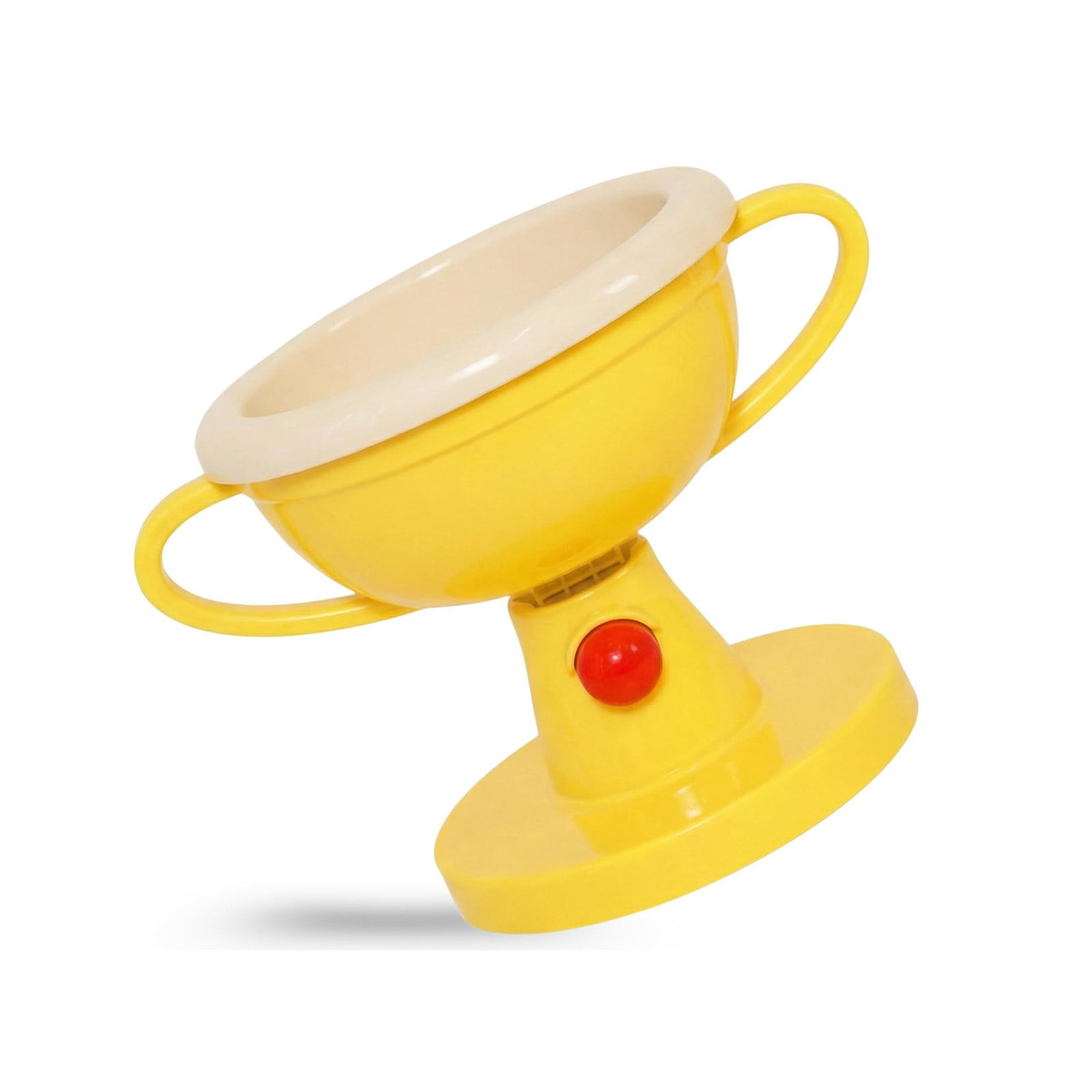 Kingtowag Adjustable Ceramic Pet Bowl Trophy with Certificate Wiper, Elevated Feeder Anti Stand, Adjustable Elevated Pet Bowl Stand Trophy Shaped Novelty Feeder, 5 Height Settings