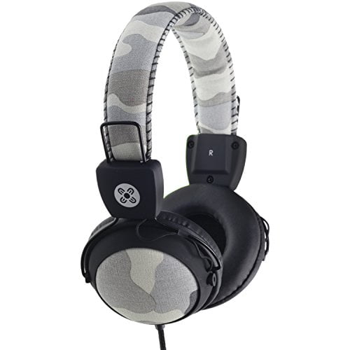 Moki ACCHPCAMGY Camo Headphones with in-Line Mic and Control, Gray