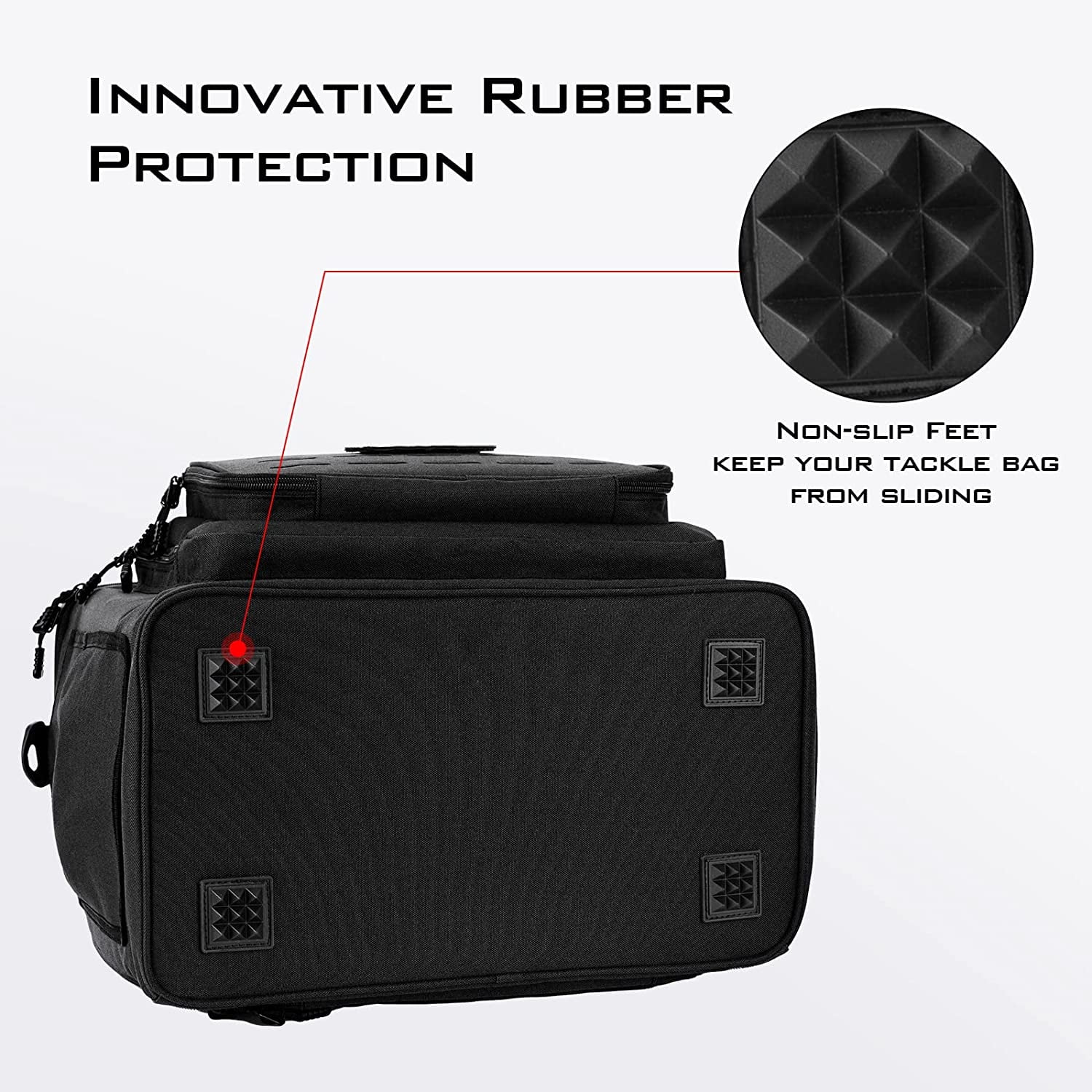 KastKing Fishing Tackle Bags with 4 * 3700 Tackle Trays, Fishing Gear Storage-Karryall Black