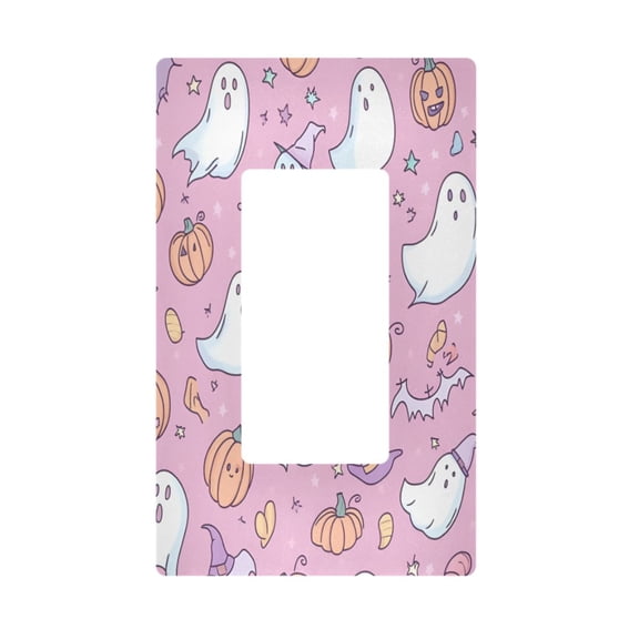 Yayeee Rocker Switch Wall Plate 1-Gang 4.6"x2.9" Home Decorative Outlet Cover, Purple Halloween