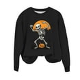 thumbnail image 5 of Craaazy Halloween Sweatshirt Long Sleeved Crewneck Shirts Halloween Spooky Season Ghost Print Tops Halloween Pullover Gifts For Women, 5 of 6