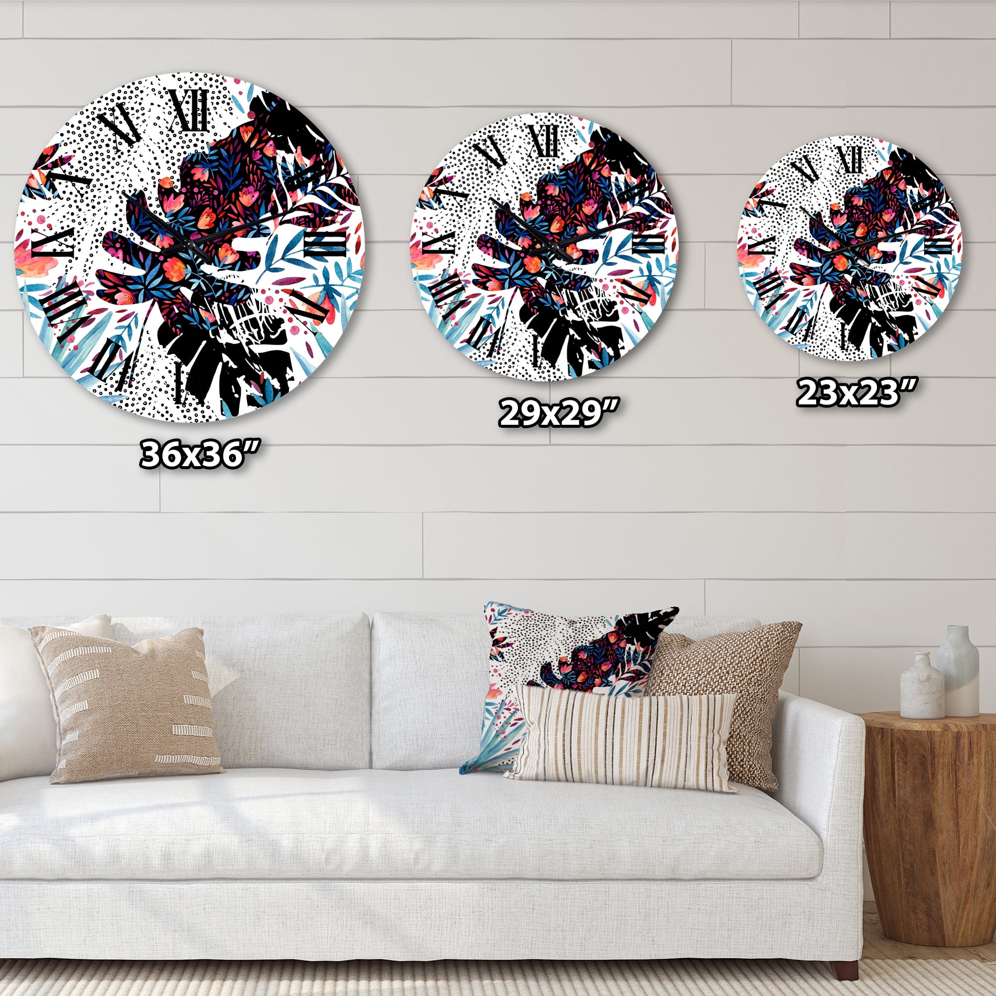 Designart 1 in Quartz Tropical Wall Clock