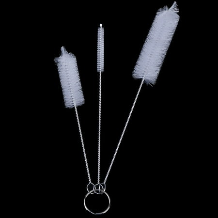 

White 3Pcs lab test tube cleaning brush household kitchen bottle clean tool