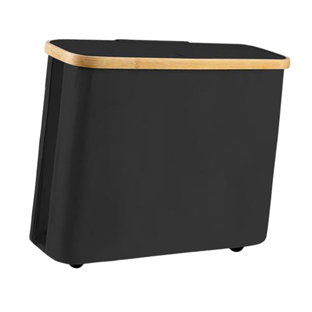 Caja de almacenamiento de papel higiénico, organizador de papel higiénico con tapa para baño, RV negro