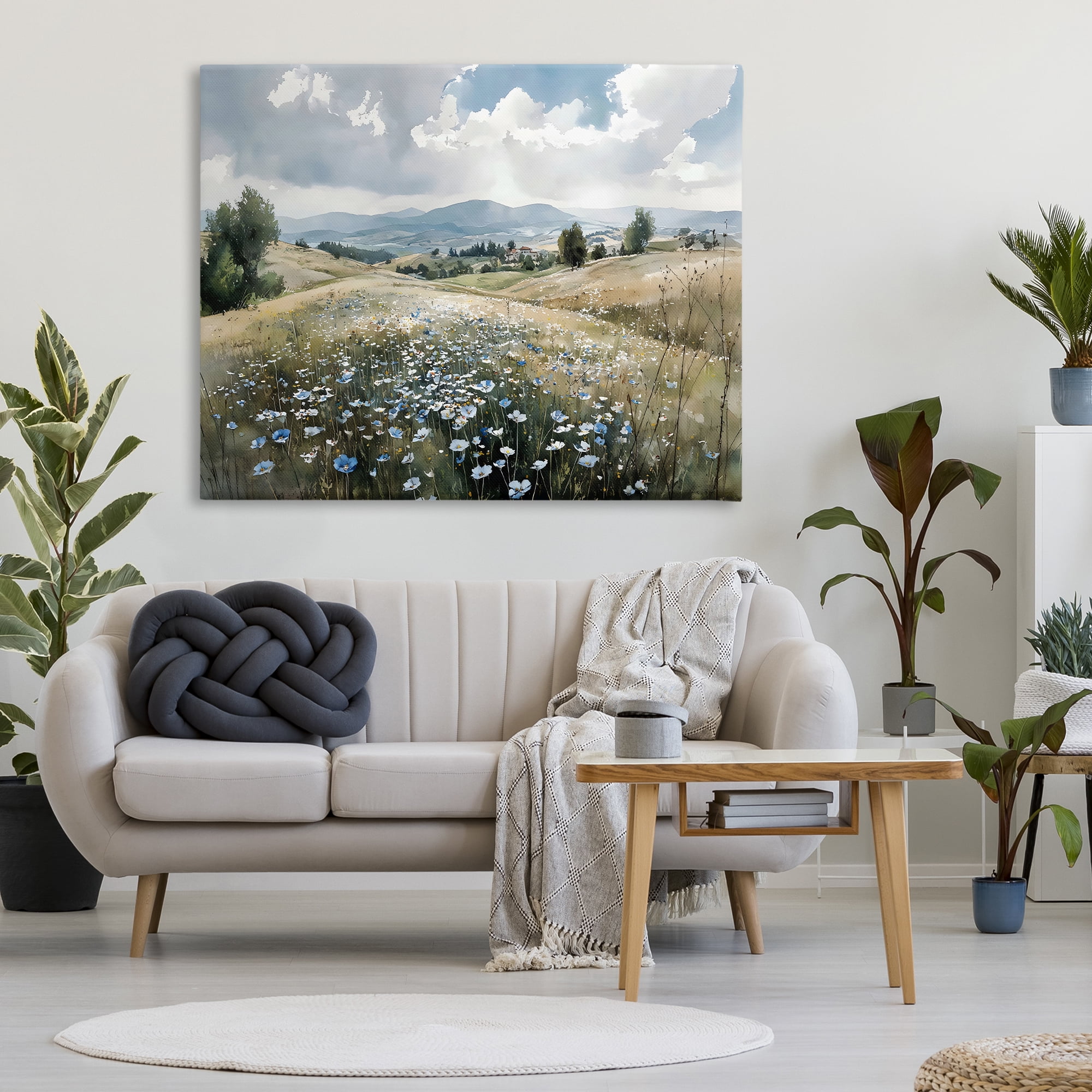 Stupell Industries Poppy Blues Across Meadow Canvas Wall Art, design by Franklyn Gregory