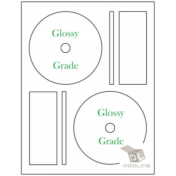 200 Gloss Compatible Memorex Full Face CD/DVD Labels. Small Center Style. 200 Total Glossy CD Labels with Spine and Case Labels. Works in Ink Jet Printers only.