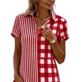 thumbnail image 4 of Women's Dresses Plus Size Lounge Printed Long Sleeve Round Neck Loose Short Nightgown, 4 of 5