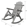 thumbnail image 2 of Wooden Oversized Porch Rocker Chair With Wide Seat and Tall Backrest,High Back Smooth Rocking Chairs for Outdoor & Indoor, 2 of 15