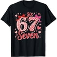 thumbnail image 2 of 100% Cotton Six Seven 67 Meme Coquette Bow 6 7 Valentines Day Girls Kids T-Shirt, 2 of 5
