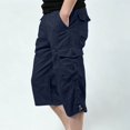 thumbnail image 4 of Ciovxyn Men's Casual Cargo Capri Pants with Multi-Pocket and Elastic Waist - Navy S, 4 of 5