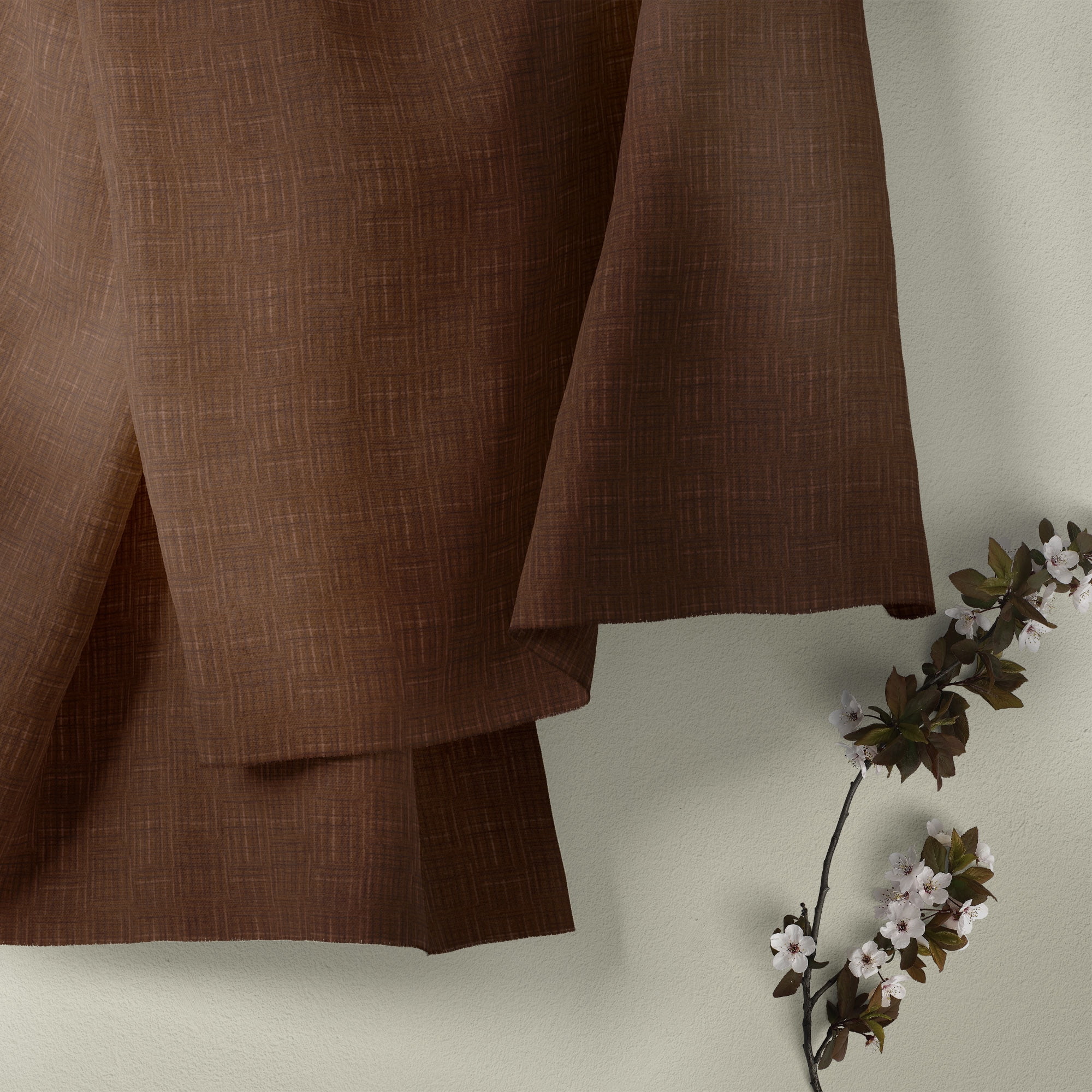 Waverly Inspirations Cut by the Yard 100% Cotton Kristen's Crosshatch, Brown , 44" Wide for Quilting & Sewing