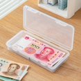 thumbnail image 4 of Caja de almacenamiento de tarjetas de papel moneda de escritorio caja de almacenamiento de monedas mini de plástico transparente con cajón de compartimento de tapa caja de almacenamiento, 4 of 5