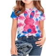 thumbnail image 2 of Auroural Children'S Short Sleeved Tie-Dye Easter Printed Rabbit Printed T-Shirt Girls Summer Shirts Round Neck Half Sleeved Casual Versatile, 2 of 5