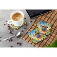 thumbnail image 3 of Bullmastiff in Sunflowers Foam Coasters 3.5 in x 3.5 in, 3 of 5
