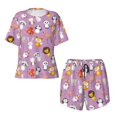 thumbnail image 5 of Wukai Lovely Animals Print Women's Pajama Set - Short-Sleeve Top and Shorts with Elastic Waistband and Pockets for Loungewear, Yoga, and Casual Wear-X-Large, 5 of 8