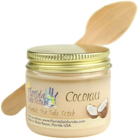 Florida Salt Scrubs Coconut Body Feet Hands Bath Salt Scrub 2.9 oz (Best Scrub For Feet)