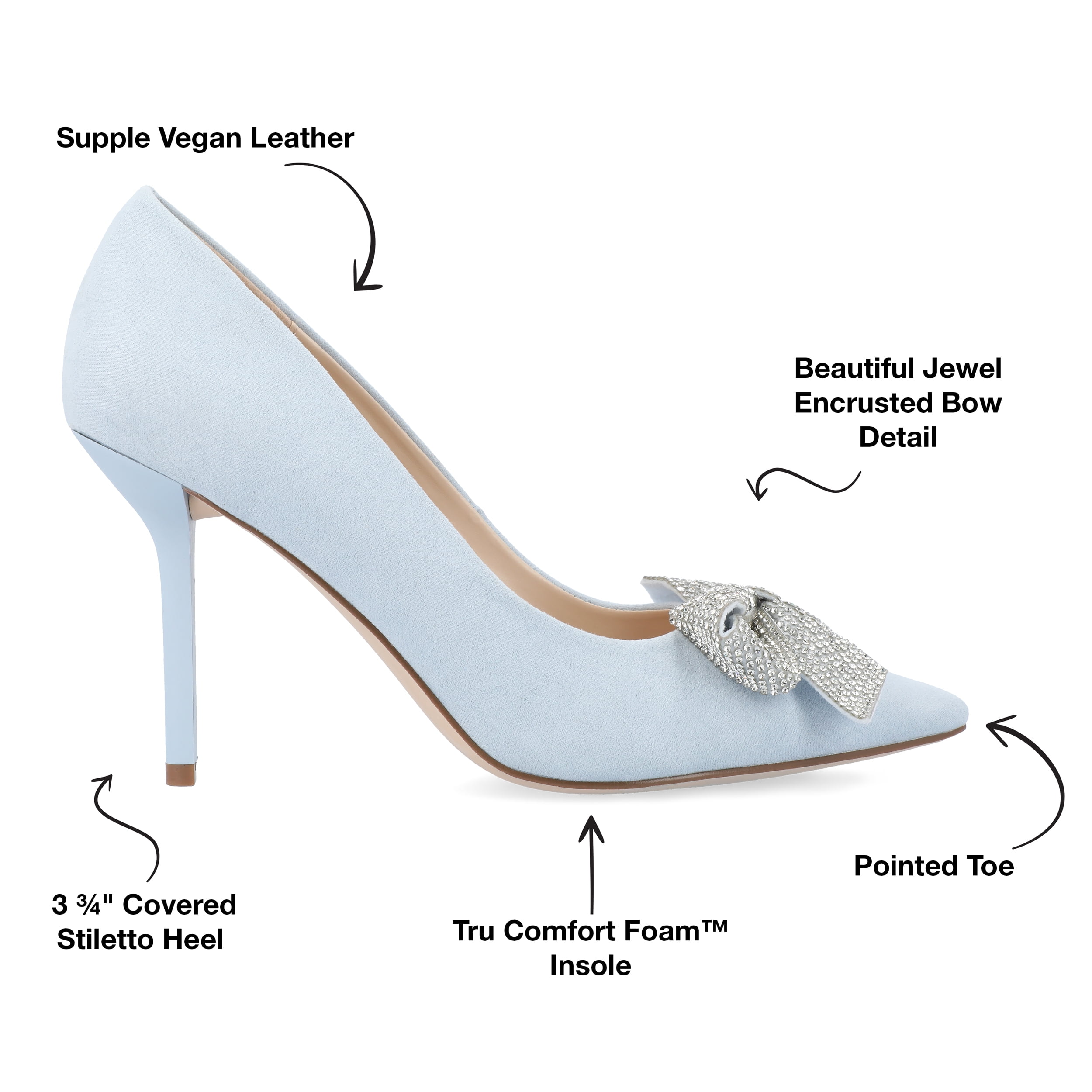 Journee Collection Womens Marcie Tru Comfort Foam Mid Heel Pointed Toe Pumps