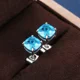 thumbnail image 1 of Gran oferta de Pendientes femeninos de Plata de Ley 925 con incrustaciones de garra, Pendientes de circón cuadrados Multicolor para mujer, Pendientes Oorbellen Brincos, 1 of 2