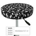 thumbnail image 4 of Xecao's Black White Leaves Print Stool Covers offer stylish, washable protection for PU round bar stools, perfect for home or commercial use., 4 of 7