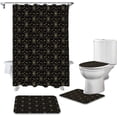 thumbnail image 2 of RYLABLUE Christmas 4 Piece Bathroom Set Shower Curtain Bath Rug Contour Mat and Toilet Lid Cover, 2 of 5