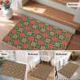 thumbnail image 5 of 2x3 Ft Entryway Area Rug, Red Turquoise Kitchen Rug Runner Washable Floor Mat, Morocco Modern Geometric Ethnic Art Non Slip Indoor Door Mat Throw Carpet for Bathroom Living Room Bedroom, 5 of 8