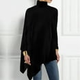 thumbnail image 2 of MOJOGO Women's Turtleneck Tops Long Sleeve Velvet Shirts Elegant Cape Tops Trendy Spring Outfits Black XL, 2 of 7
