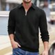 thumbnail image 1 of pstuiky manga larga de hombre, Blusa/camiseta informal elegante a rayas de manga larga con cuello, botones y cremallera para hombre camisetas de hombre xxl, 1 of 9